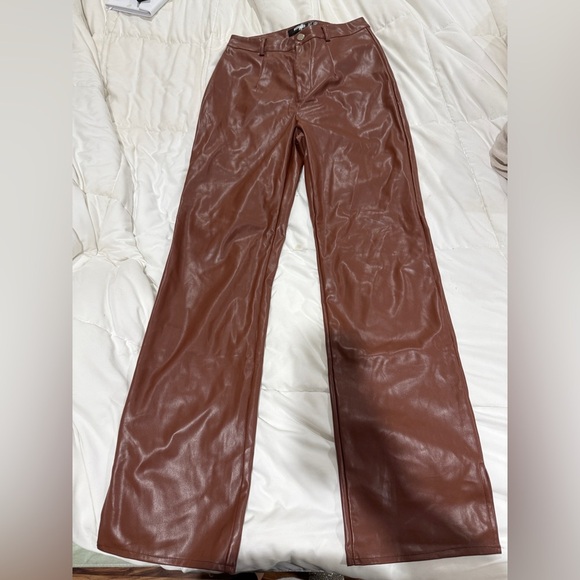 Missguided Brown Wide Leg Pants - Picture 1 of 4
